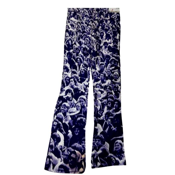 Vintage 1970s Campus Slacks Baron Wolman Woodstock Photo Print Bell Bottom Jeans - Picture 1 of 16